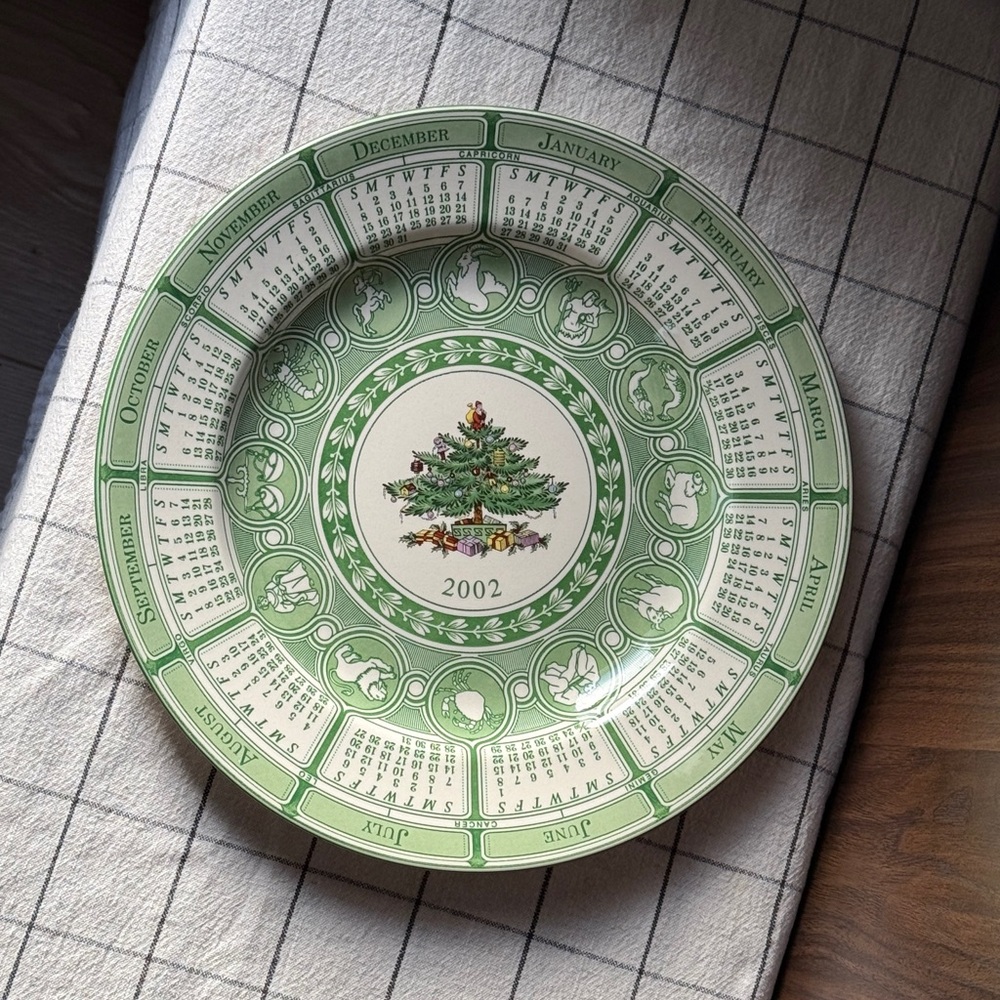 Spode Christmas Tree 2002 Annual Collector Plate | 10” Holiday Calendar Plate